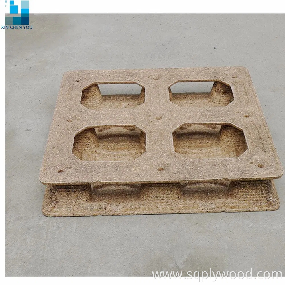 Nestable and 80% Space Saving Compressed Wood Chip Pallets